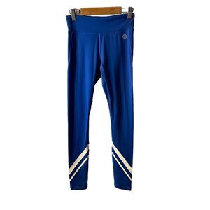 TORY BURCH SPORT | Cobalt Blue Chevron Full Length Leggings Size XS